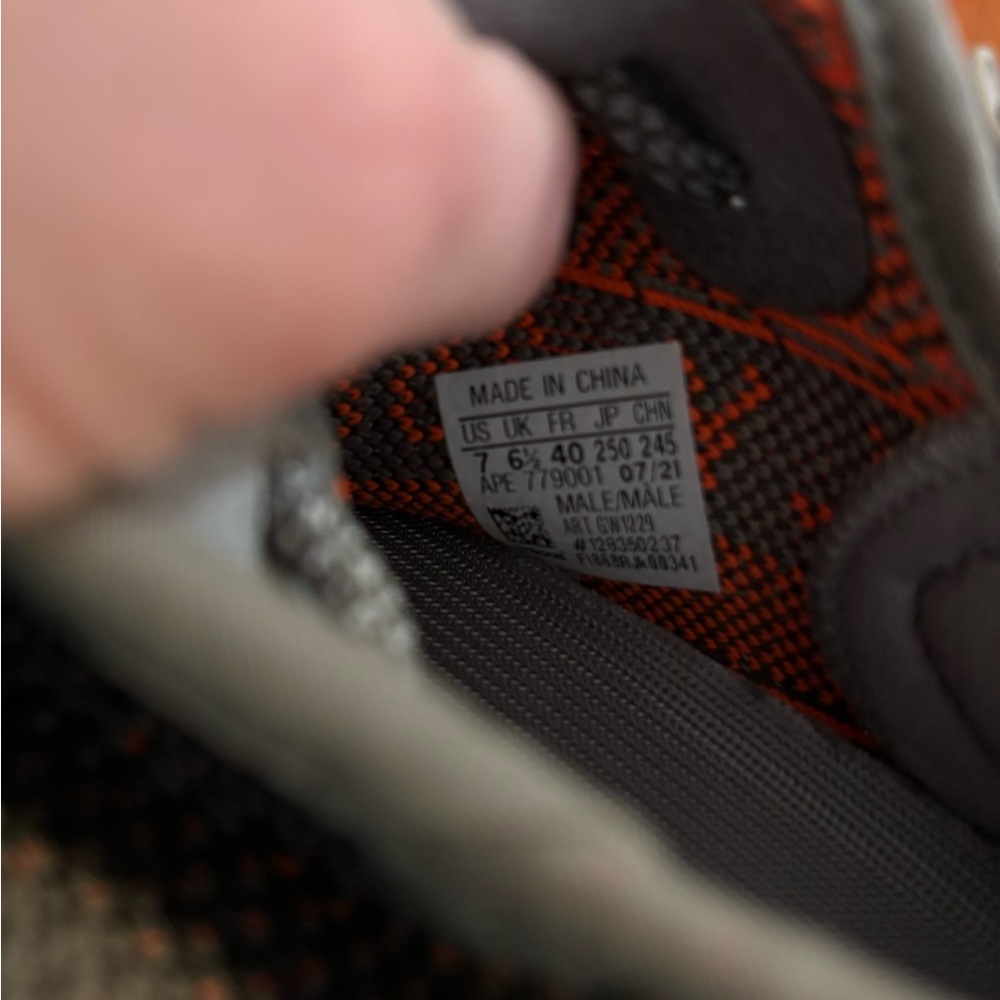 Yeezy Boost 350 V2 in Gray and Orange - Picture 3 of 3